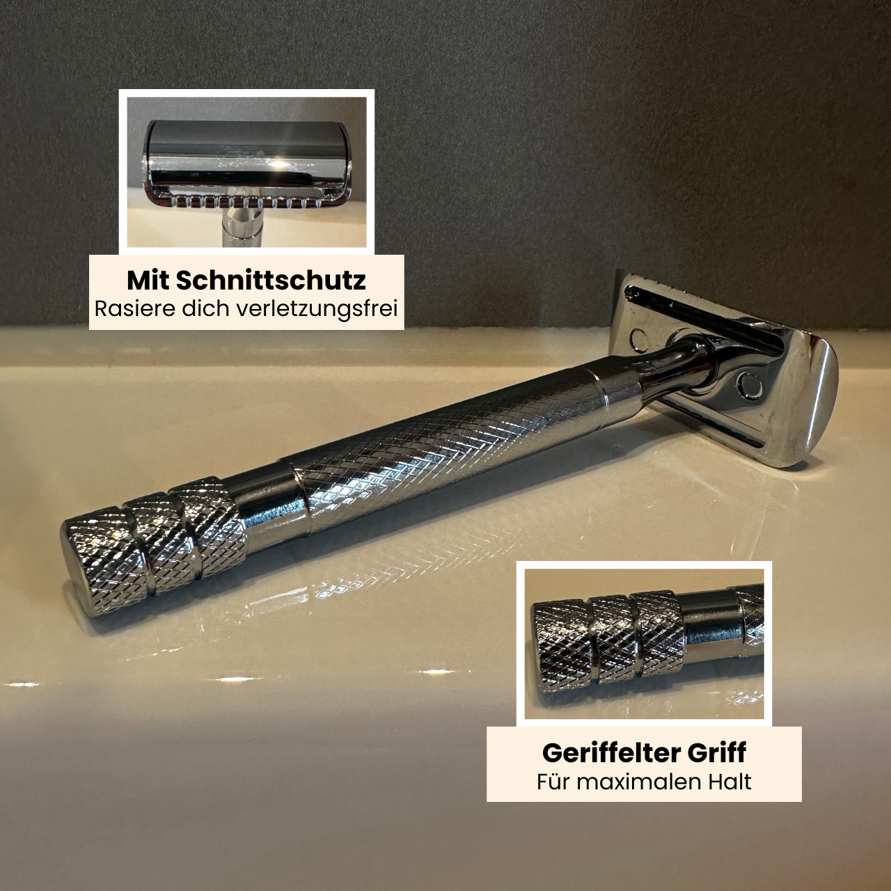 Premium Rasierhobel aus Edelstahl
