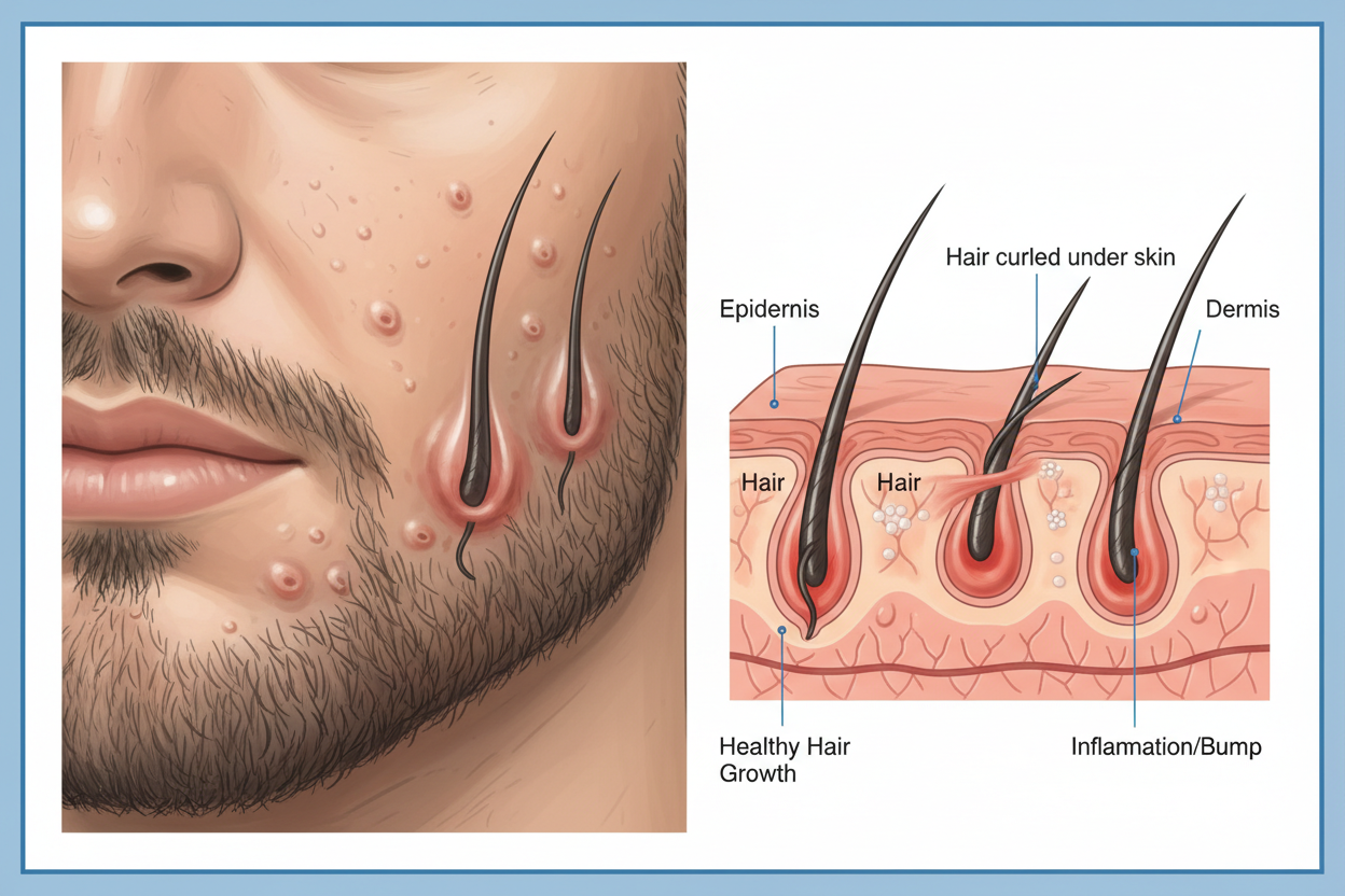 Barthaare eingewachsen
