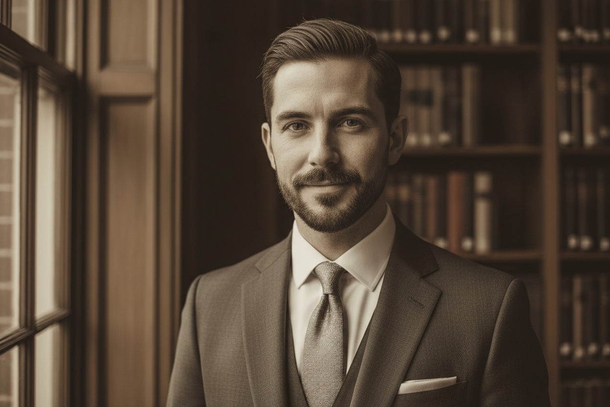 Mann mit dünnem schnurrbart